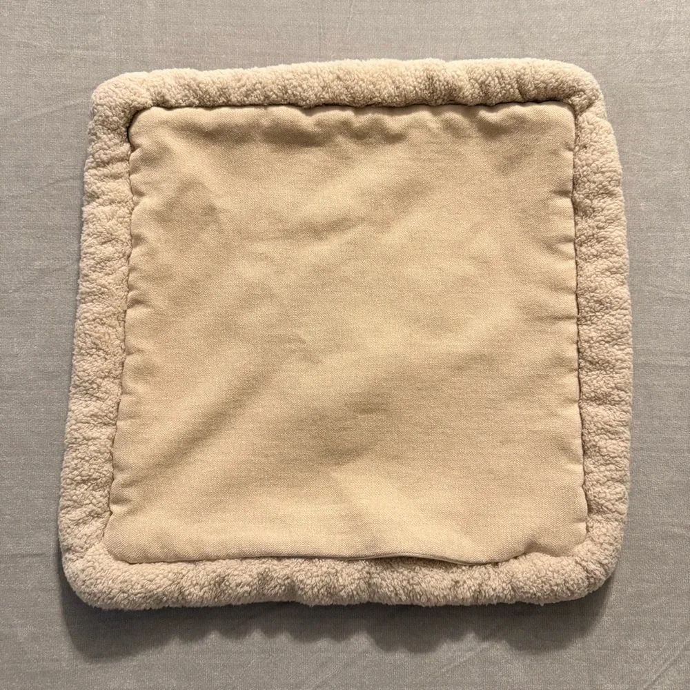 Statue of Liberty Throw Pillow Cover NYC Decor Beige Sherpa Trim Americana